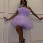 Purple Fashion Tulle Cute Short Tulle Elegant Fairy Homecoming Dress Prom Dress Evening Dress Party Dress nv3294