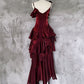 Beautiful Red Elegant Long Mermaid Slim Satin Prom Dress nv4819