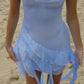 Blue simple tulle short mini evening dress seaside holiday party dress homecoming dress nv2804