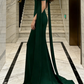 Emerald Green Off-Shoulder Bow Gown - Sash Corset Mermaid Train Evening/Red Carpet/Theme Ball Maxi Dress NV6823