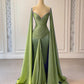 Blue Fashion Ruffle Elegant Long Satin Floor Length Rhinestone Strap Prom Dress Evening Dress Party Dress nv5119