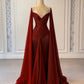 Blue Fashion Ruffle Elegant Long Satin Floor Length Rhinestone Strap Prom Dress Evening Dress Party Dress nv5119