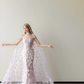 Strapless Lavender Mermaid Prom Dress With 3D Floral Cape  NV7119