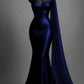 Purple sweetheart neckline shiny satin floor-length mermaid tight long prom dress evening dress nv5123