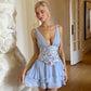 Purple floral short chiffon homecoming dress birthday cocktail party dress nv4660