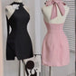 Black/Pink Simple Fashion Short Homecoming Dress Holiday/Birthday Party Dress nv3095