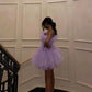 Purple Fashion Tulle Cute Short Tulle Elegant Fairy Homecoming Dress Prom Dress Evening Dress Party Dress nv3294