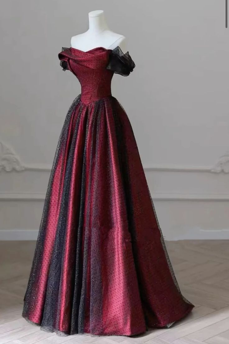 Burgundy Simple Satin Mermaid Long Black Tulle Ball Gown Evening Dress banquet outfit nv2989