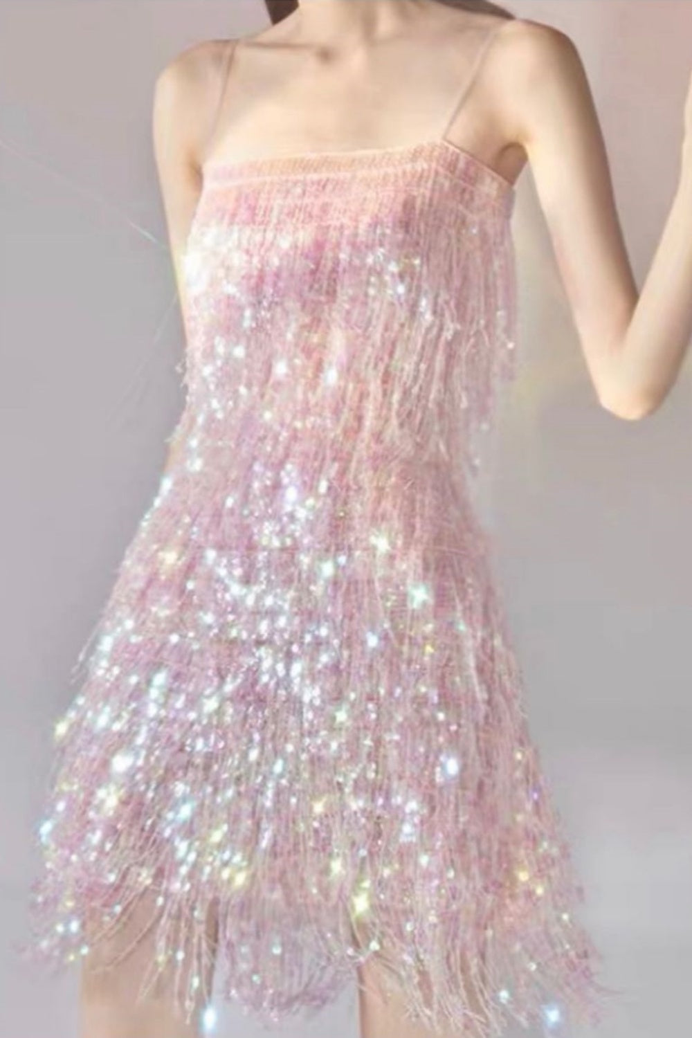 Pink Gorgeous Exquisite Beaded Short Dress nv5439