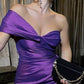 Purple Charming Off Shoulder Bow Short Mini Party Dress Homecoming Dress nv2324