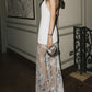 White Fashion Elegant Lace Satin Long Wedding Dress Ball Gown Evening Dress Party Dress nv4221