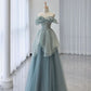 Blue tulle shiny sequins long ball gown evening dress nv2912