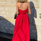 Red simple fashion long elegant evening dress wedding guest dress nv2966