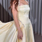 NiceVestidos--Cream Colored /black Pearl Decorated Halter Prom Dress NV5761
