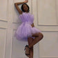 Purple Fashion Tulle Cute Short Tulle Elegant Fairy Homecoming Dress Prom Dress Evening Dress Party Dress nv3294