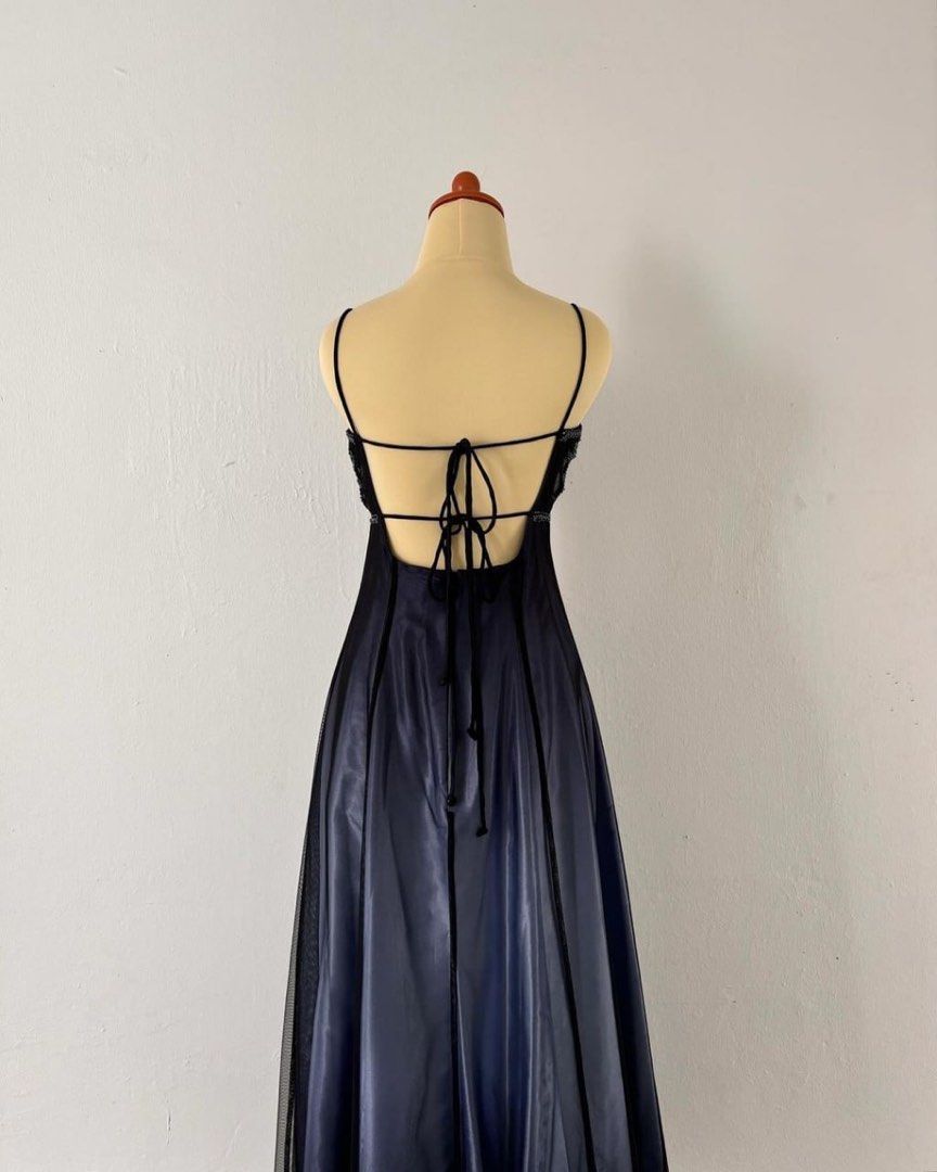 NiceVestidos--Dark Exquisite Floral Long Chiffon Prom Dress Homecoming Dress Fairy Dress Nv5585