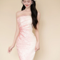 Ombre Pink Strapless Spark Rhinestone Mermaid Prom Gown  NV7436