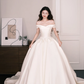 Off The Shoulder Satin Ballgown Wedding Dress Bridal Gown  NV7270