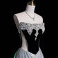 Silver Vintage Beading Long Satin Ball Gown Evening Dress Party Dress nv4862