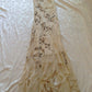 NiceVestidos--Vintage Nude Pink Hand-Beaded Ruffled Spaghetti Strap Long Gown NV5911