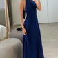 Blue Fashion Lace-up Suspender Long Ball Gown Evening Dress Party Dress nv2371