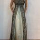 Brown Elegant Fashion Exquisite Spaghetti Strap Long Tulle Ball Gown Evening Dress Party Dress Prom Dress nv3978