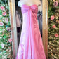 Pink Elegant Fashion Long Satin Ball Gown Evening Dress Party Dress Bridesmaid Dresses nv3567