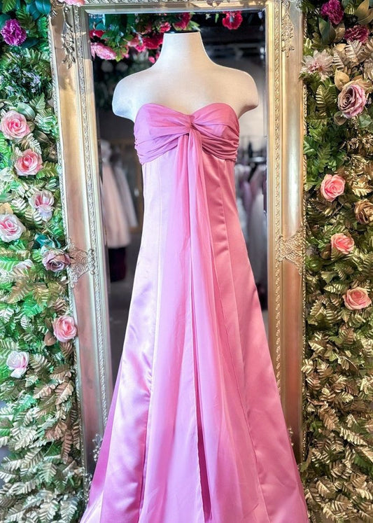 Pink Elegant Fashion Long Satin Ball Gown Evening Dress Party Dress Bridesmaid Dresses nv3567