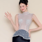 High Neck Sheer Rhinestone Black Satin Mermaid Evening Gown  NV7423