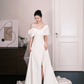 Off The Shoulder Satin Mermaid Wedding Dress High Slit Bridal Gown  NV7208