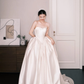 Ivory Off The Shoulder Satin Bridal Gown, Sweetheart Ballgown Wedding Dress  NV7278