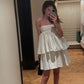 White pretty fashion ruffle layered short mini prom dress elegant party dress homecoming dress evening dress nv2428