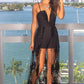 Black tulle lace long ball gown evening dress party dress nv2213