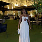 White Fashion Hollow Off Shoulder Long Ball Gown Evening Gown Party Dress nv2279