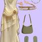 Ivory stylish elegant short mid-length chiffon party dress pleated homecoming dress nv4527