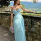 Light Blue Fashion Heart-Shaped Neck Long Chiffon Prom Dress Evening Dress Wedding Guest Party Dress nv4805