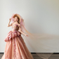 Strapless Pink Peach Tulle Ball Gown 3D Floral Prom Dress  NV7122