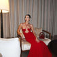 Hot Red Sexy Charming Heart Shaped Sequined Backless Evening Dress Prom Dress Party Dress nv2297