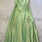 Sage Green/Pink Vintage V Neck Beaded Spaghetti Strap Backless Long Mermaid Ball Gown Evening Dress Formal Party Dress nv3599