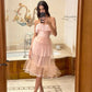 Pink Sweetheart Tulle Midi Evening Dress Party Dress nv2731