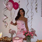 Pink Ribbon Off Shoulder Mini Short Homecoming Dress Party Dress Birthday Dress nv2266