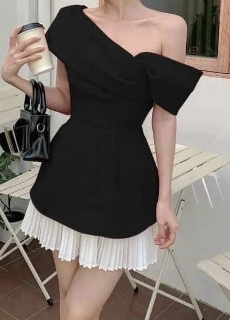 Black and white simple elegant short mini homecoming dress party dress nv2374