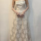 Beige simple and elegant pattern long tube top ball gown evening dress nv2813