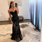 Black exquisite lace applique mermaid slim fit long elegant ball gown evening dress party dress nv1629