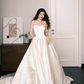 Ivory Strapless Sweetheart Satin Ball Gown Wedding Dress  NV7234