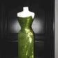 The Wizard of Oz 🍃 Charming stunning dress with green shimmering and gorgeous sequins, long and ground ball dress nv5203