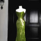 The Wizard of Oz 🍃 Charming stunning dress with green shimmering and gorgeous sequins, long and ground ball dress nv5203