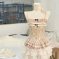 Pink Sweet Floral Short Lace Homecoming Dress Prom Dress Birthday Dress nv4518