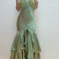 Green Vintage Beaded Long Ball Gown Evening Dress nv2098