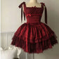 Burgundy Fashion Cute Short Lace Homecoming Dress Store Prom Dress Birthday Party Dress nv3558